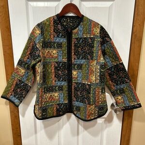 Vintage Handmade Quilted Jacket Small Cottagecore Boho Artisan Coat